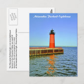 Lichter van Milwaukee Pierhead, meer van Michigan Briefkaart (Voorkant / Achterkant)