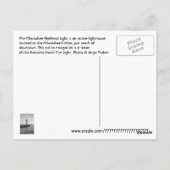 Lichter van Milwaukee Pierhead, meer van Michigan Briefkaart (Achterkant)