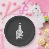 Lichter voor chroomstijl op koolstofvezel papieren bordje (Feest)