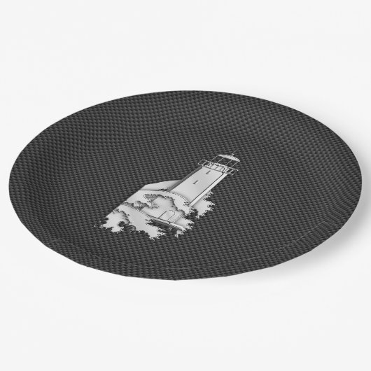 Lichter voor chroomstijl op koolstofvezel papieren bordje (Gekanteld)