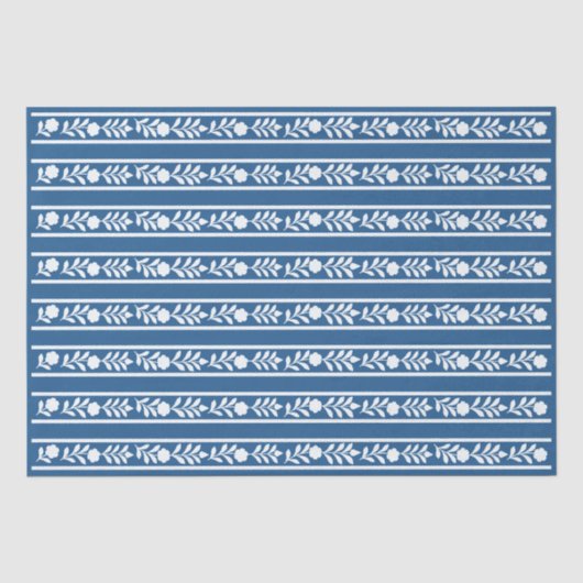 Lichtere Blauwe Been Inleg Bloemrand Decoupage Tissuepapier (Voorkant)
