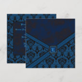 Lichtere blauwe en zwarte Gothic Kaart (Voorkant / Achterkant)