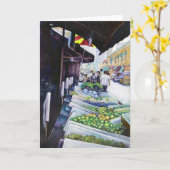 Lichtere kant van Lavender Street Singapore Groet Kaart (Gele Bloem)