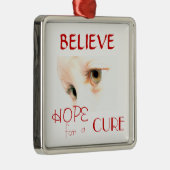 lichtere ogen, GELOOF, HOOP, CURE, voor, een Metalen Ornament (Rechts)