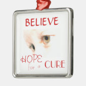 lichtere ogen, GELOOF, HOOP, CURE, voor, een Metalen Ornament (Links)