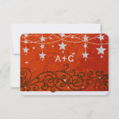 Lichtere rode bruiloft onder de sterren RSVP (Achterkant)