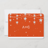 Lichtere rode bruiloft onder de sterren RSVP Kaartje (Achterkant)