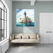 Lichterse tropische eilanden Turquoise Water Canvas Afdruk