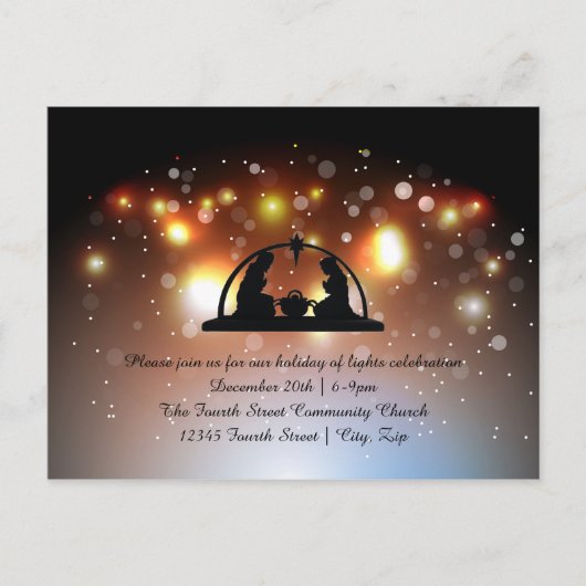 Lichtfeest Kerststal - Kerstansichtkaart Feestdagenkaart (Voorkant)