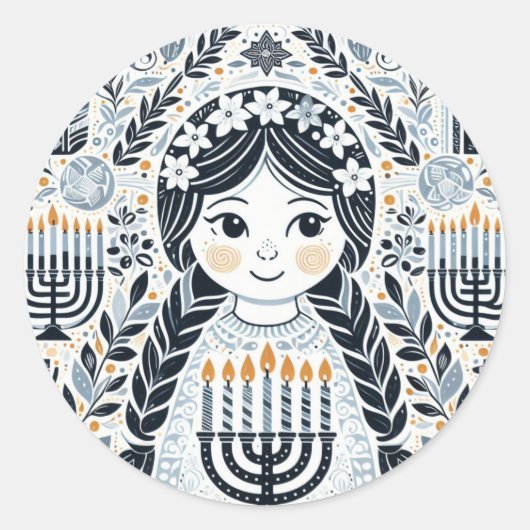 Lichtfestival: Chanoeka Sameach Stickers (Voorkant)