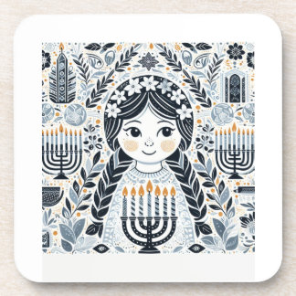Lichtfestival: Hanukkah Sameach Stickers Bier Onderzetter