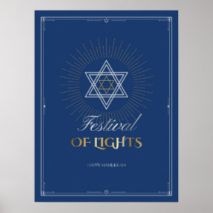Lichtfestival Hanukkah Ster Muur Kunst Poster