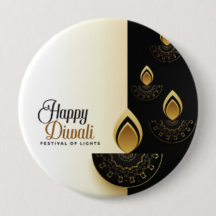 Lichtfestival: Heilige Gloed Diwali Ronde Button 4,0 Cm