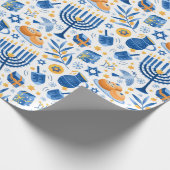 Lichtfestival voor Hanukkah Cadeaupapier (Hoek)
