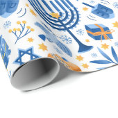 Lichtfestival voor Hanukkah Cadeaupapier (Rol Hoek)