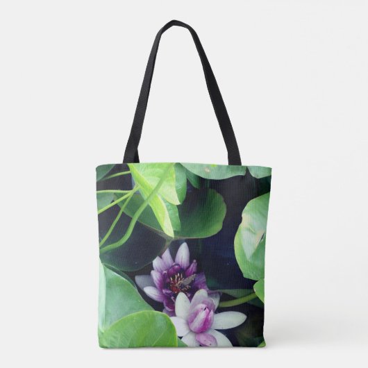 Lichtfotografie met roze water tote bag (Achterkant)