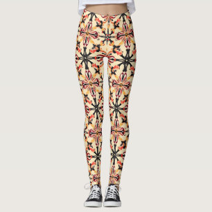 Lichtgeel Abstract patroon Leggings