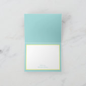 Lichtgeel & Blauwgroen Aqua Roos bruiloft Dank u Bedankkaart (Binnen)