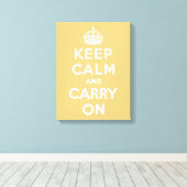 Lichtgeel Blijf kalm Canvas Afdruk (Insitu (Houten vloer))