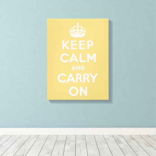 Lichtgeel Blijf kalm Canvas Afdruk (Insitu (Houten vloer))