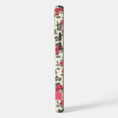 lichtgeel bloemrood rozenbloemen iPhone hoesje (Linkerkant)