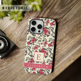 lichtgeel bloemrood rozenbloemen iPhone 15 pro max case