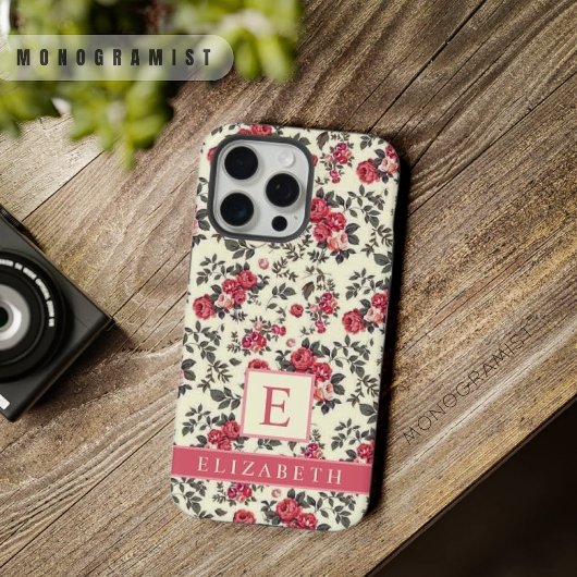 lichtgeel bloemrood rozenbloemen iPhone hoesje