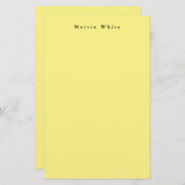 Lichtgeel Elegant Professioneel Modern Briefpapier (Voorkant / Achterkant)