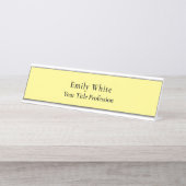 Lichtgeel Elegant Professioneel Modern Bureau Naambordje (Voorkant)