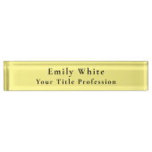 Lichtgeel Elegant Professioneel Modern Naambordje (Voorkant)