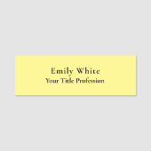 Lichtgeel Elegant Professioneel Modern Naamplaatje (Voorkant)