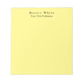 Lichtgeel Elegant Professioneel Modern Notitieblok (Voorkant)