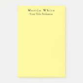 Lichtgeel Elegant Professioneel Modern Post-it® Notes (Voorkant)