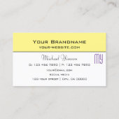 Lichtgeel en wit met Monogram Professional Visitekaartje (Achterkant)