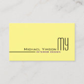 Lichtgeel en wit met Monogram Professional Visitekaartje (Voorkant)