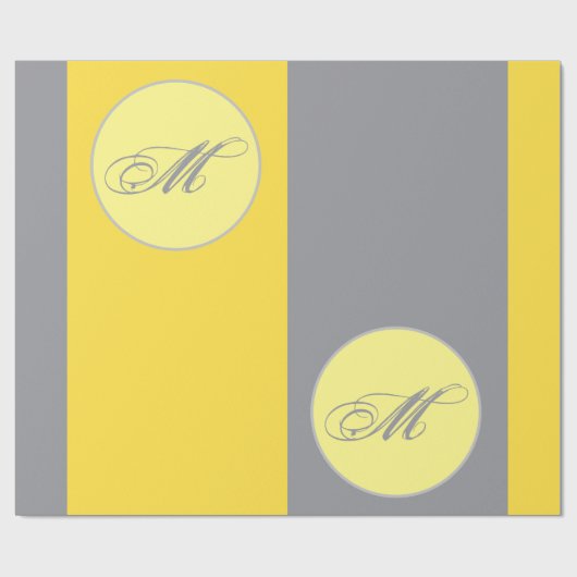 Lichtgeel en zachtgrijze Customize-mok verpakking Cadeaupapier (Vlak)