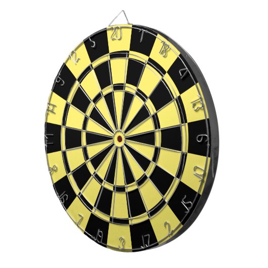 Lichtgeel en zwart dartbord (Voorkant Rechts)