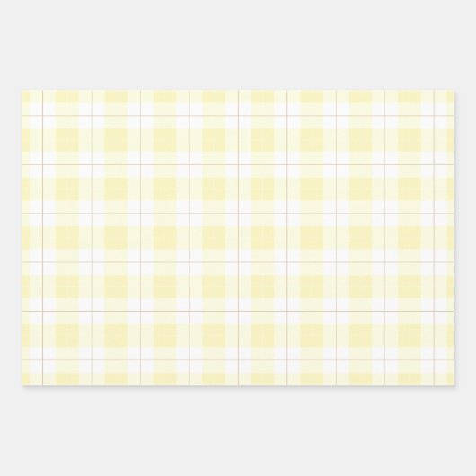 Lichtgeel geruite patroon met bijpassende gele inpakpapier vel (Voorkant)