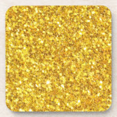 Lichtgeel glitterpatroon bier onderzetter (Voorkant)