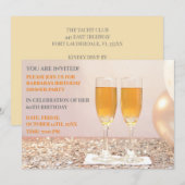 Lichtgeel goud 60ste verjaardag champagne kaart (Voorkant / Achterkant)