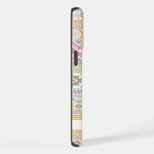 Lichtgeel Groen Roze Blauw Aztec iPhone Hoesje (Rechterkant)