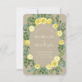 Lichtgeel & Khaki Ecru Huwelijk Opslagdatum Kaart (Voorkant)