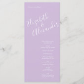 Lichtgeel & Lila Paarse Roos bruiloft programma's (Voorkant)