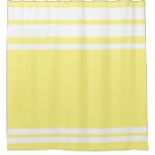 Lichtgeel: Moderne lijnen in wit Douchegordijn (Voorkant)