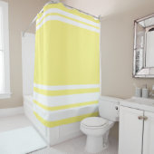 Lichtgeel: Moderne lijnen in wit Douchegordijn (In situ)