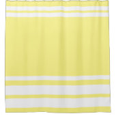 Lichtgeel: Moderne lijnen in wit Douchegordijn (Voorkant)