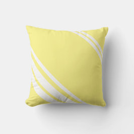 Lichtgeel: Moderne lijnen in wit Kussen