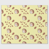 Lichtgeel Naadloos inpakpapier Cosy Hedgehog (Vlak)