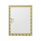 Lichtgeel patroon bruine natuurlijke bloem notitieblok (Linkerzijde)