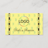 Lichtgeel Salie Groen met Logo Letter Patterns Visitekaartje (Voorkant)
